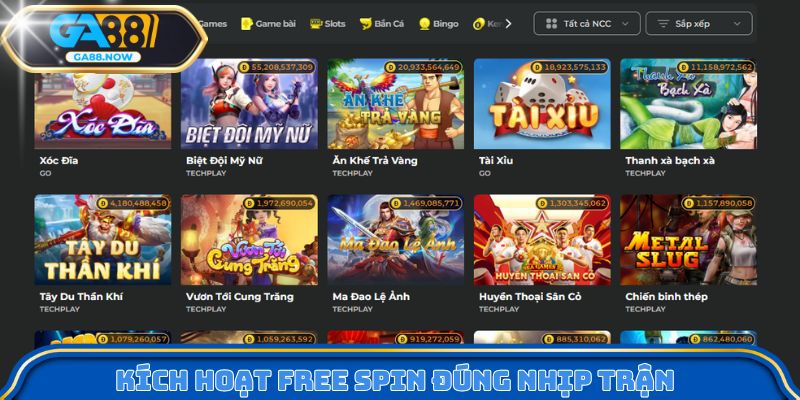 Kích hoạt free spin đúng nhịp trận